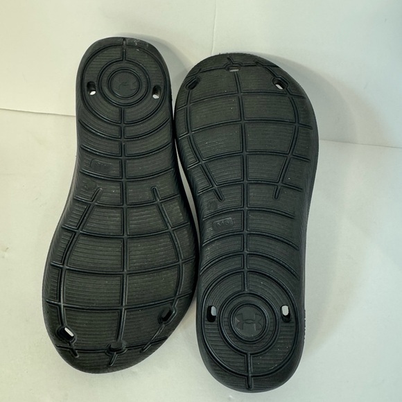 Under Armour Kids Black Slide Sandals with White Logo - Picture 3 of 4